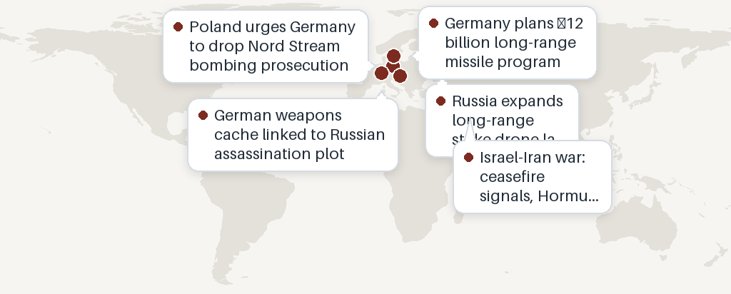 Map of this week's events: Iran, Berlin, Germany, Russia
