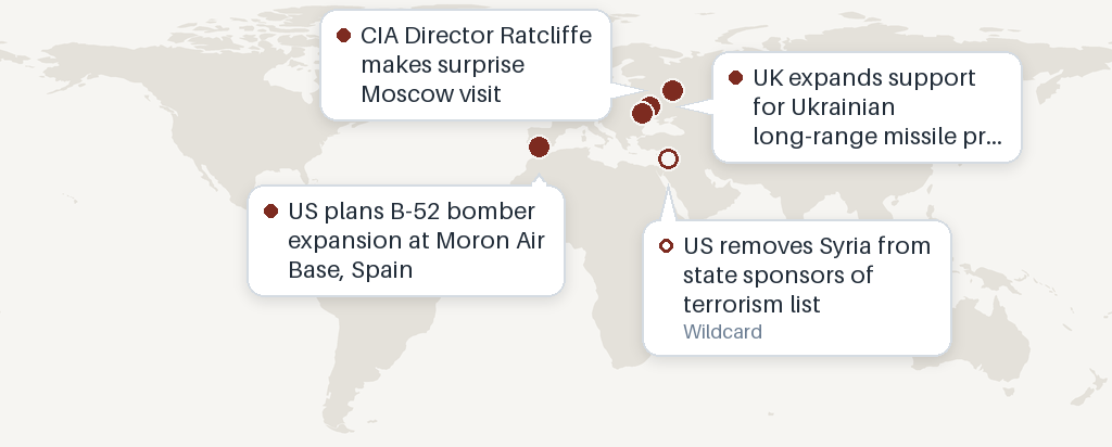 Map of this week's events: Kyiv, Moscow, Moron Air Base, Spain, Damascus, Syria