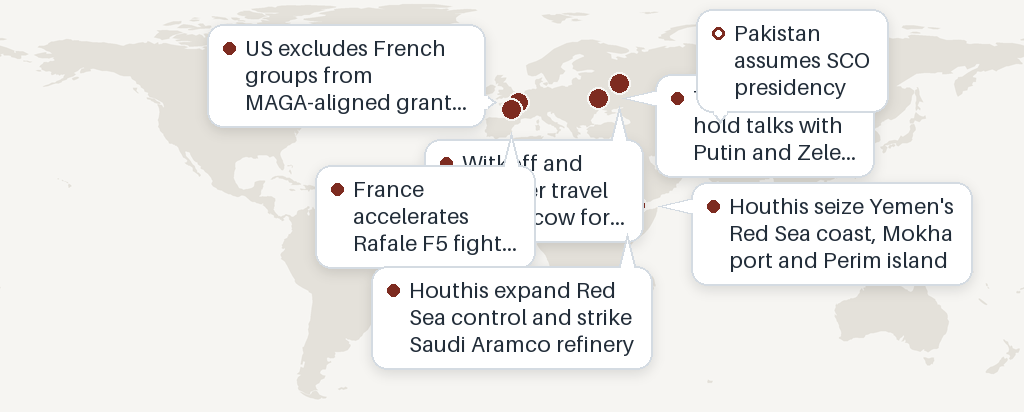 Map of the latest issue's events